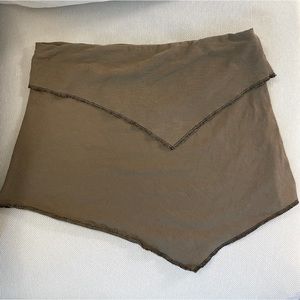 Olive Tan Fairy Hippie Festival Pixie Mini Skirt Asymmetrical Upcycled